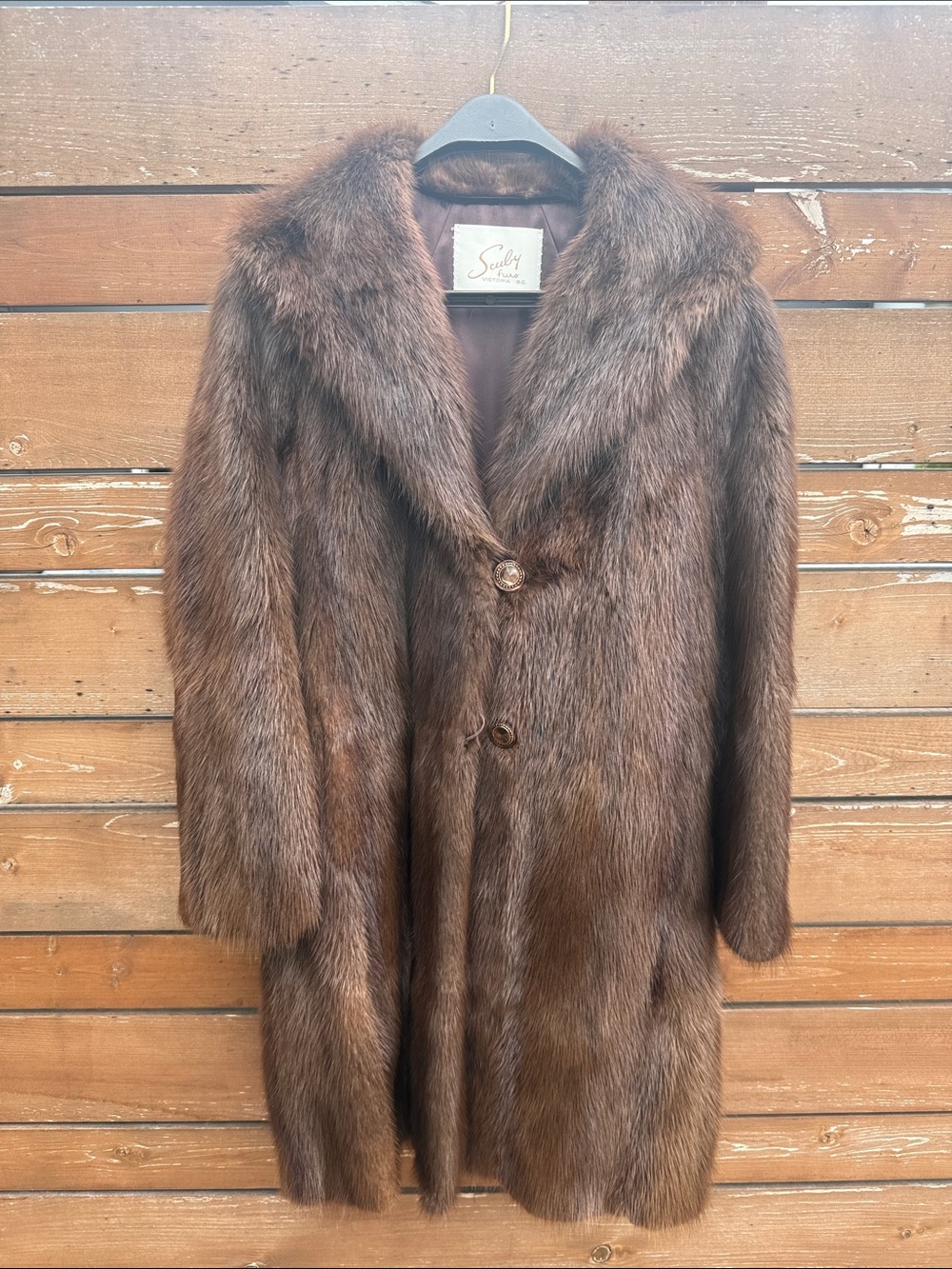 Scully Rich Brown Mink Fur Coat